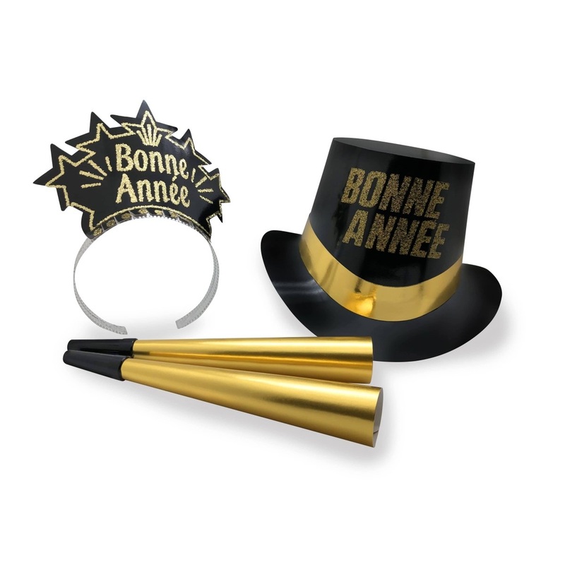 "Bonne Anne" Gold Dust New Year French Party Kit for 50 people