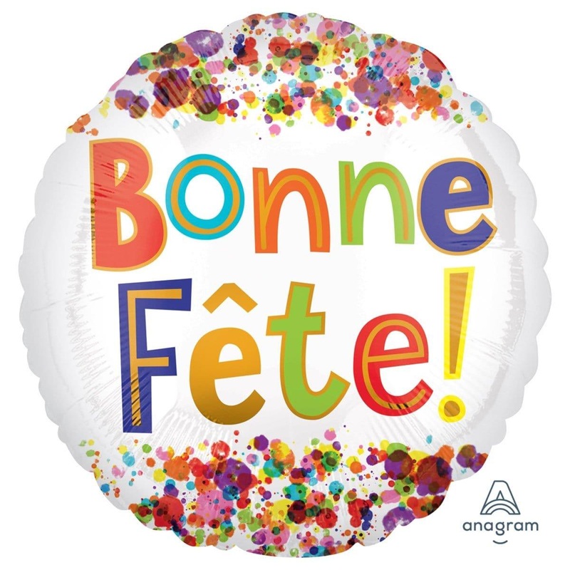 Bonne Fte Watercolor Foil Balloon, 18 Inches