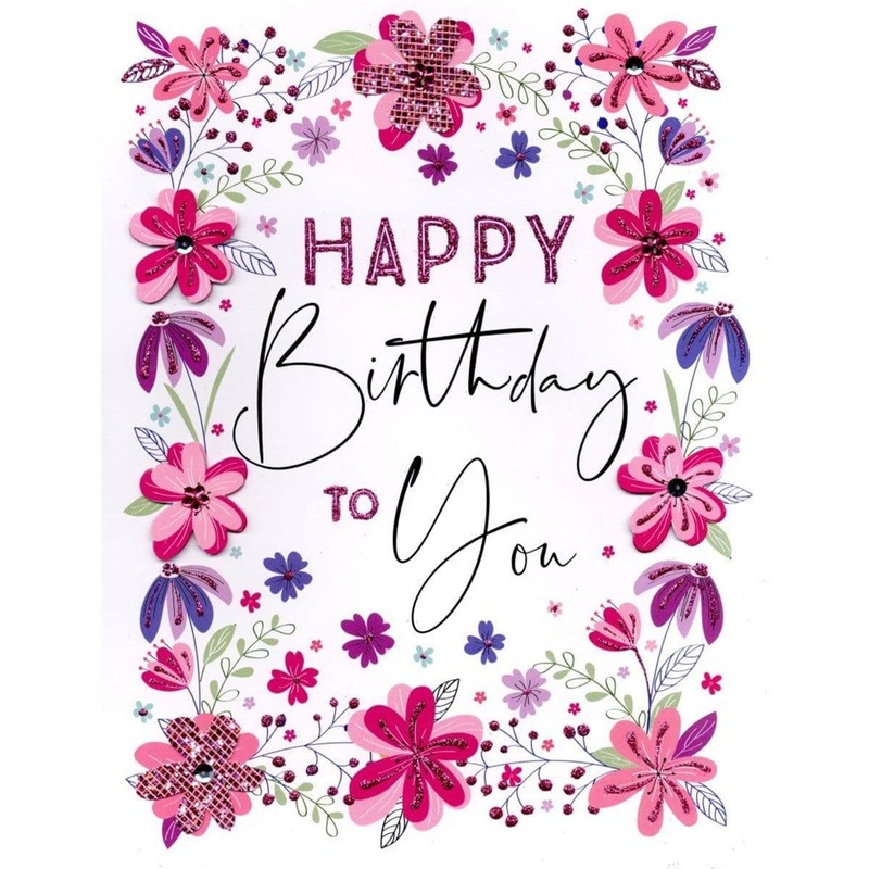 Gigantic Card - Happy Birthday Flowers