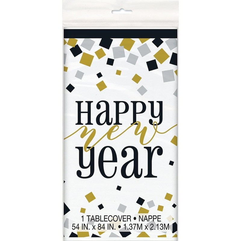 Hello New Year Plastic Tablecover