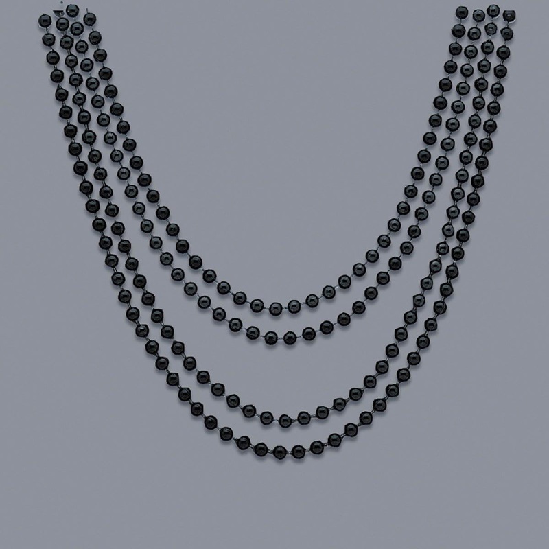 Metallic Beads 32 In - Black 4/pkg.