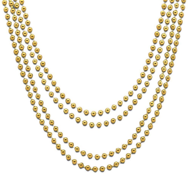 Metallic Beads - Gold 32 In 4/pkg