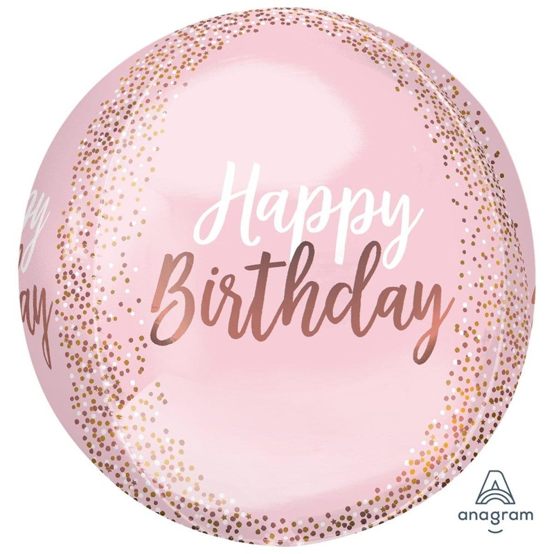 Rose Gold Blush Birthday Orbz Balloon
