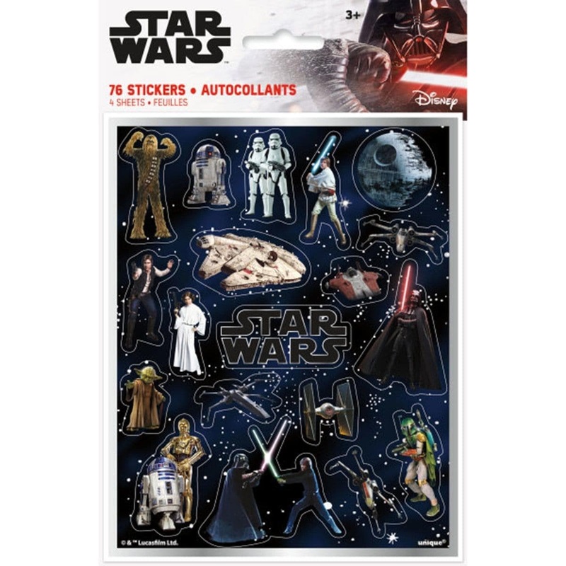 Star Wars stickers, 76 per package