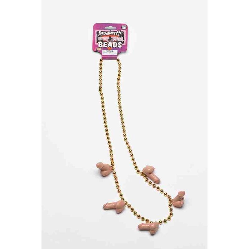 Beaded necklace with penis charms