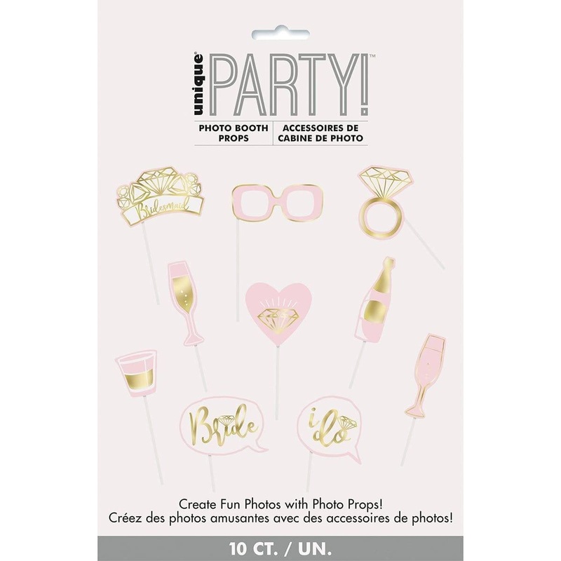 Bride photo booth props, 10 per package