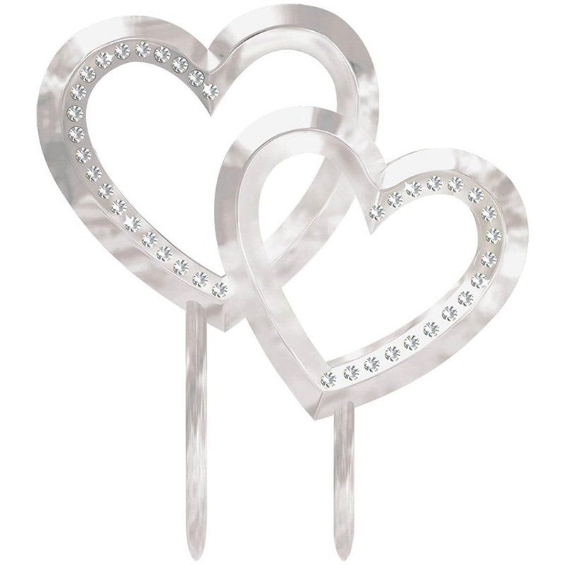 Cake Topper - Double Hearts 5 in.