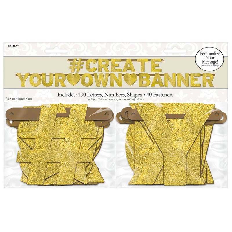 Customizable Banner - Gold Glitter