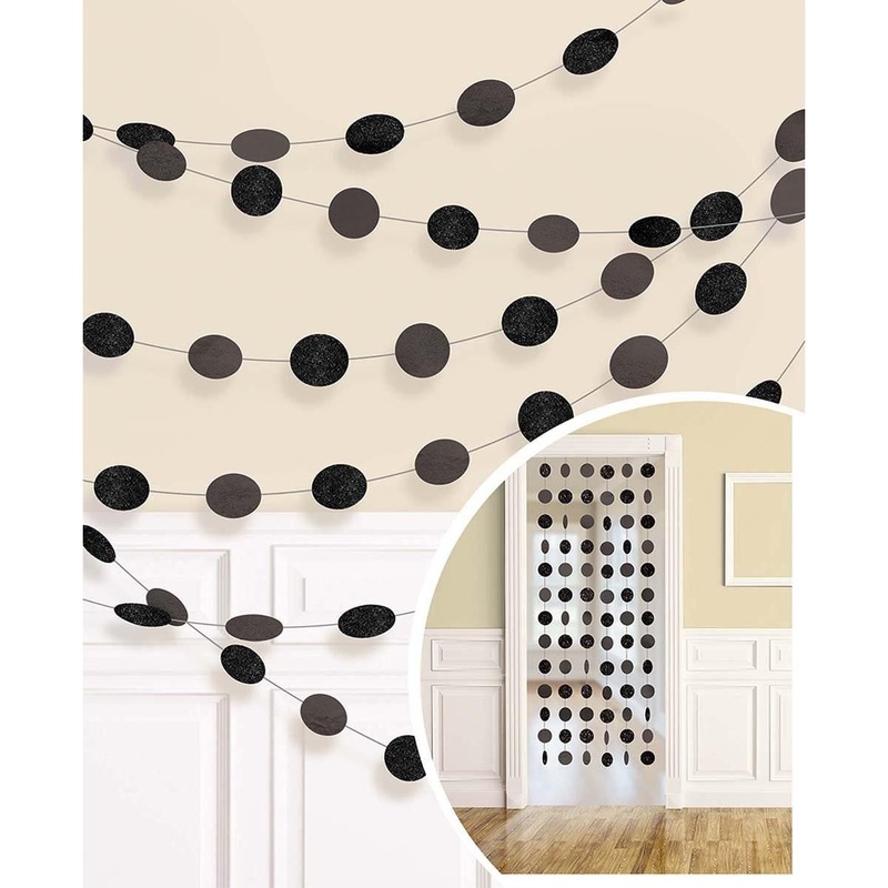 Dots Glitter Garland - Jet Black