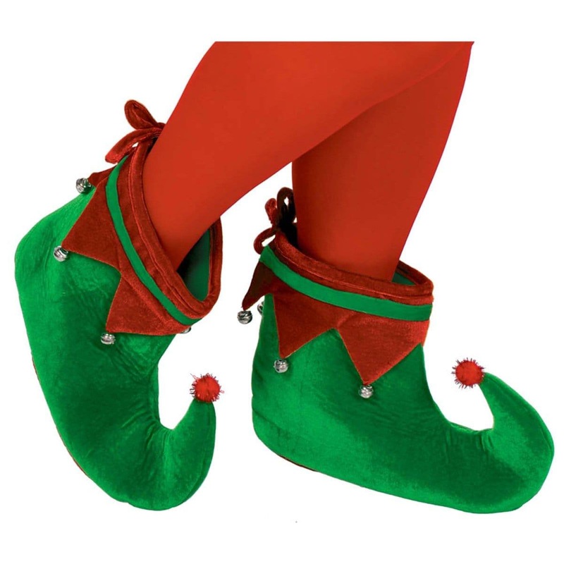 Elf Shoes with Bells, Red and Green