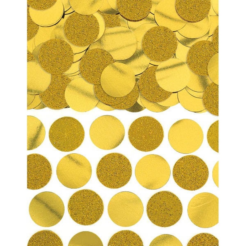 Glitter Foil Circle Confetti - Gold