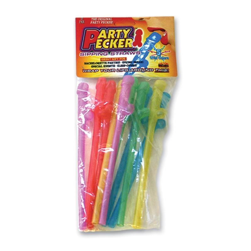 Multicolor pecker straws, 10 per package