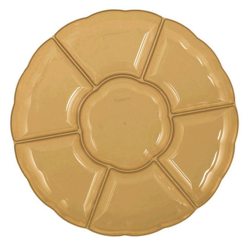 Plastic Compartment Tray - Gold