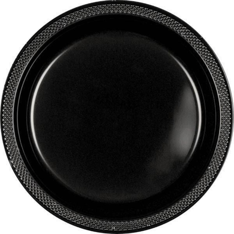 Plastic Plates 10.25 In. - Jet Black 20/pkg.