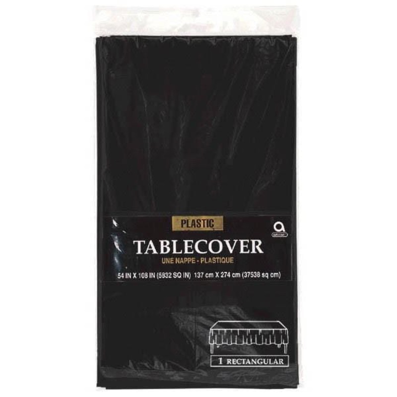 Plastic Tablecover - Jet Black 54 X 108 In.