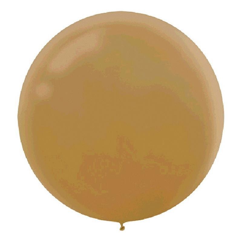 Round Gold Latex Balloons, 24 Inches, 4 Count