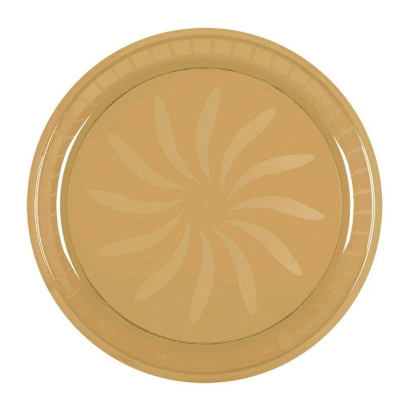 Round Plastic Platter - Gold