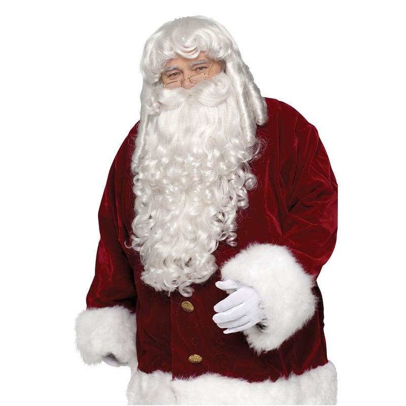 Santa Beard and Wig Set, Super Deluxe