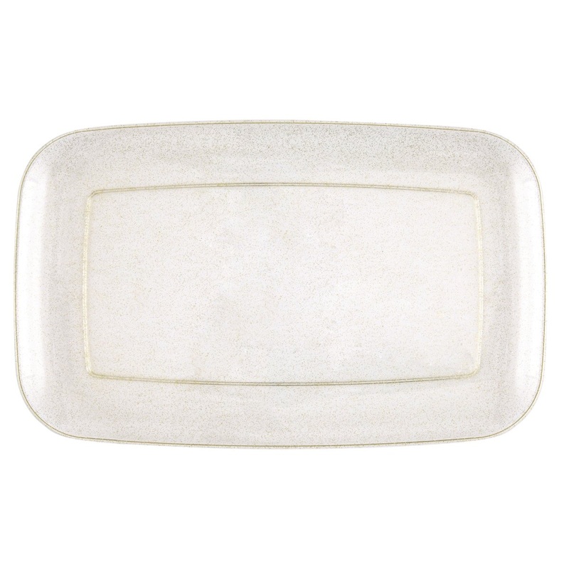 Gold Glitter Plastic Serving Tray, 1 Count