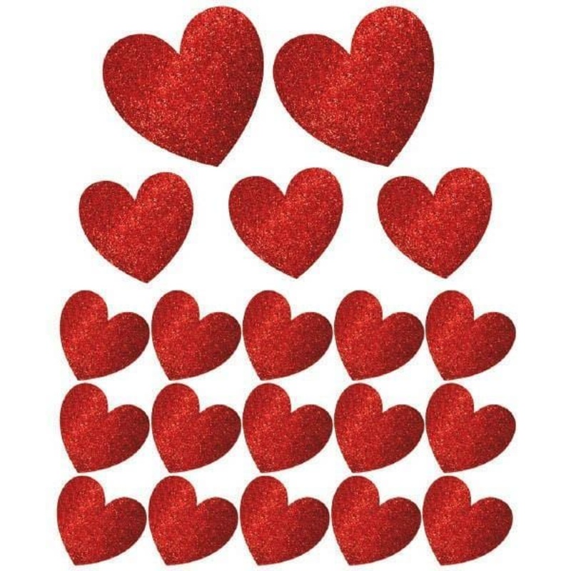 Heart Cutouts on Glitter Paper, 20 Count