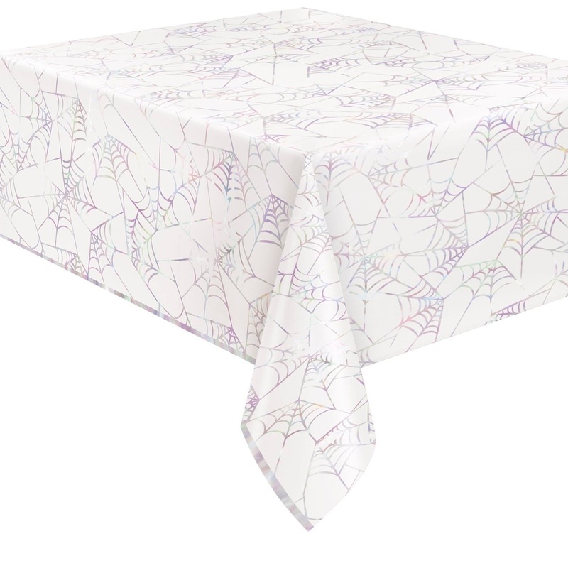 Rectangular Foil Spider Web Table Cover, 54 x 84 Inches, 1 Count