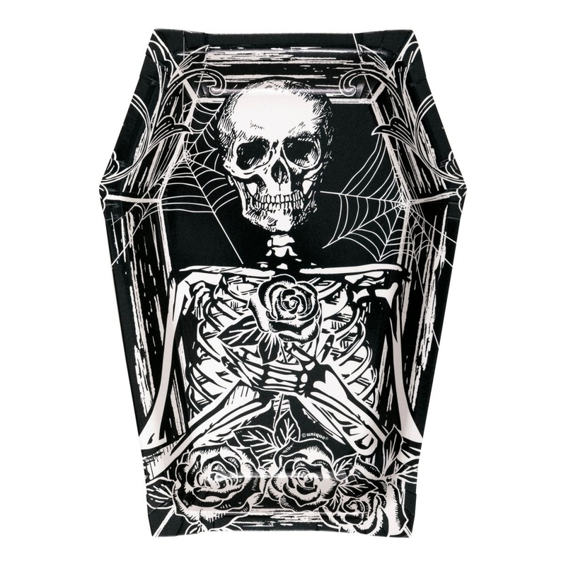 Sketchy Skulls Large Lunch Paper Plates, 8 Inches, 8 Count