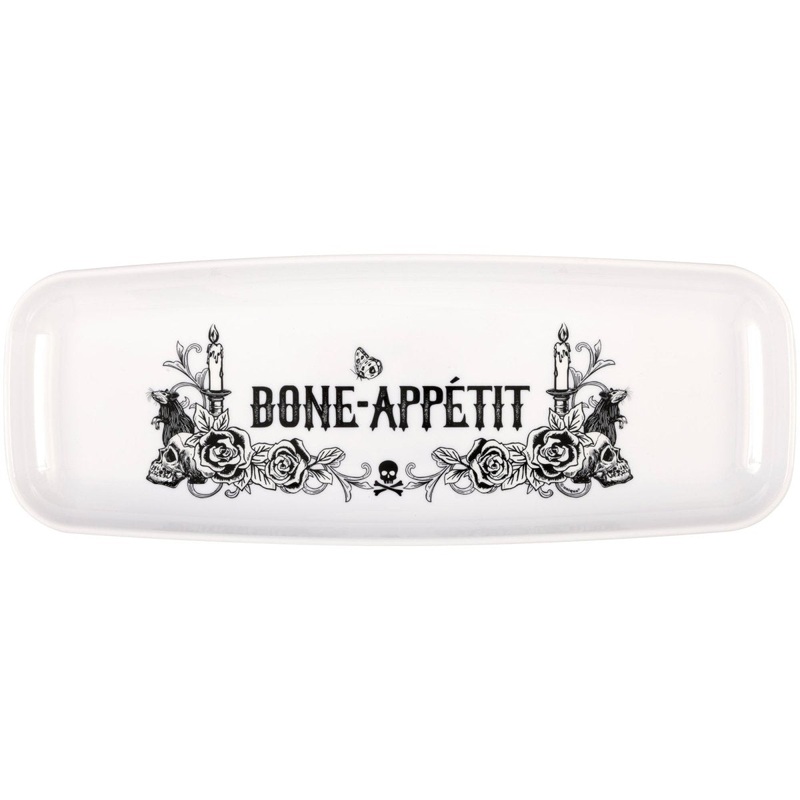 Sketchy Skulls Plastic Serving Tray, 1 Count