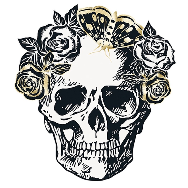 Sketchy Skulls Shaped Paper Placemats, 6 Count