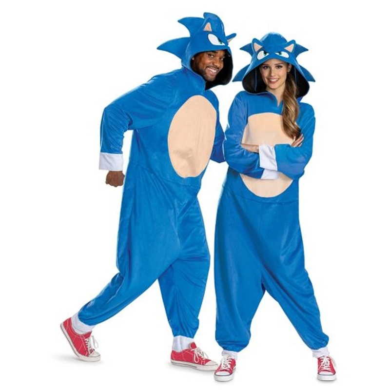 Sonic the hedgehog Hooded Jumpsuit Costume for Adults XS/S