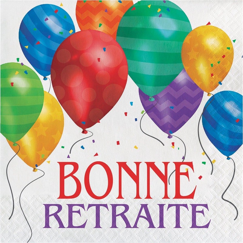 Balloon Blast - Lunch Napk. Bonne Retraite 16/pkg.