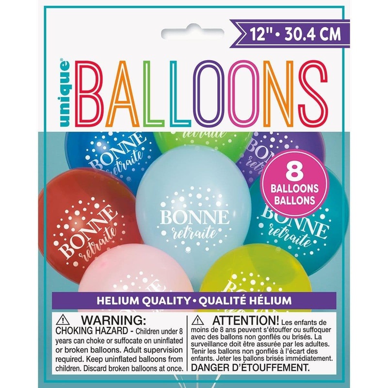 Latex Balloons Bonne Retraite 8/pkg