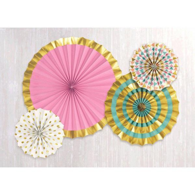 Paper Fan 4/pkg - Pastel