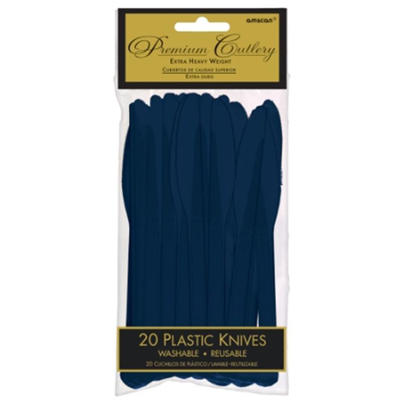 Plastic Knives - True Navy 20/pkg