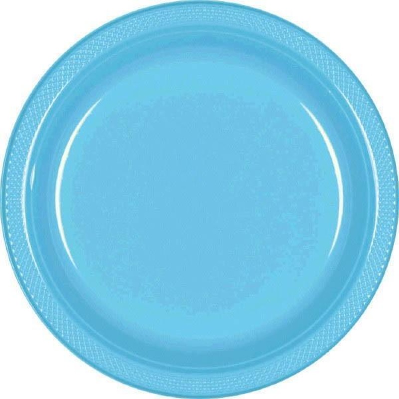 Plastic Plates 7 In. - Caribbean Blue 20/pkg.