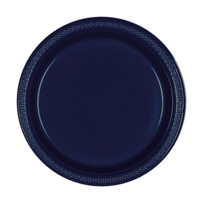 Plastic Plates 7 In. - True Navy 20/pkg