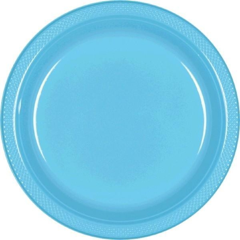 Plastic Plates 9 In. - Caribbean Blue 20/pkg.