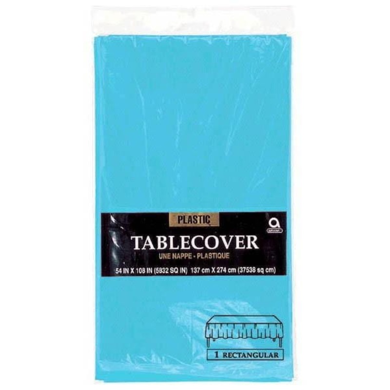 Plastic Tablecover - Caribbean Blue 54 X 108 Po
