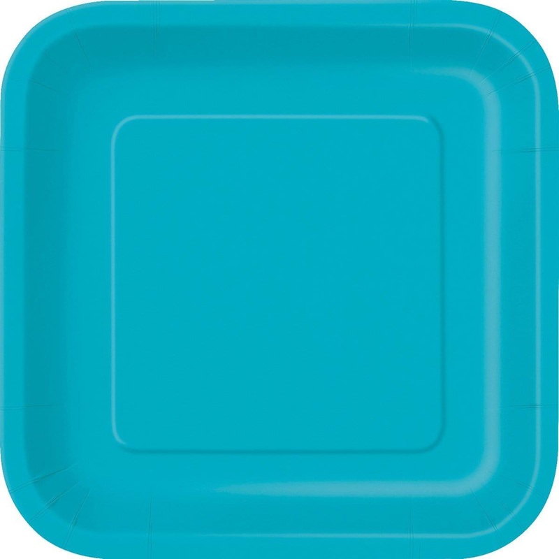 Square Paper Plates 7 In. - Caribbean 16/pkg.