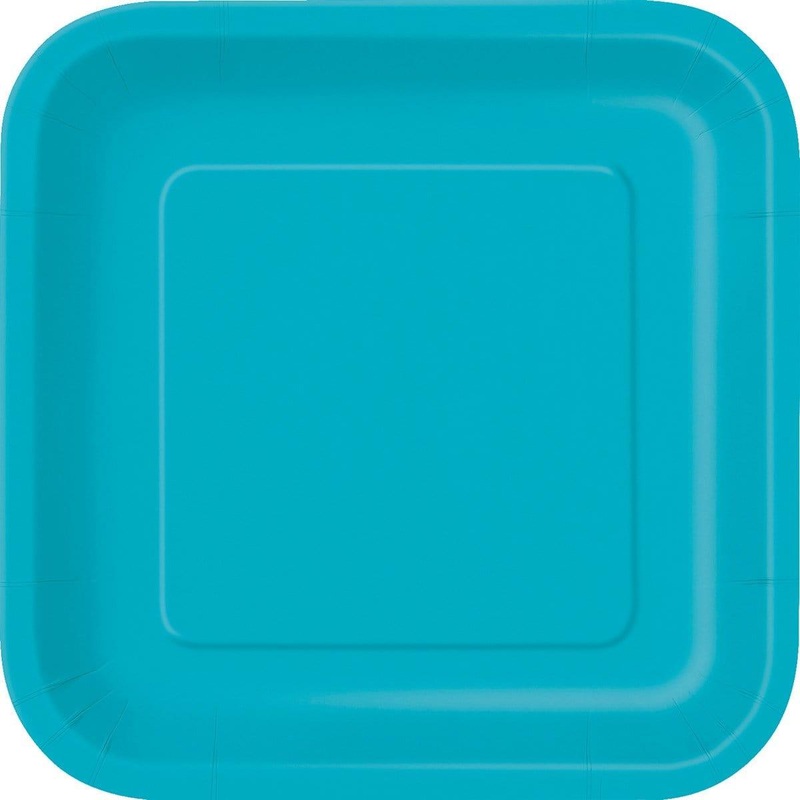 Square Paper Plates 9 In. - Caribbean 14/pkg.