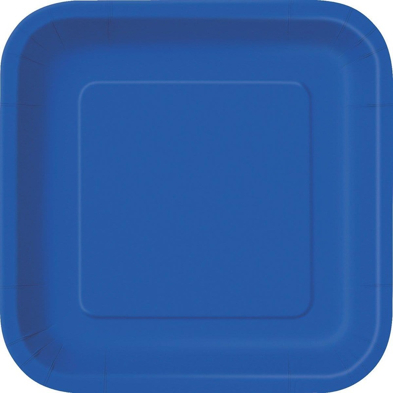 Square Paper Plates 9 In. - Royal Blue 14/pkg.
