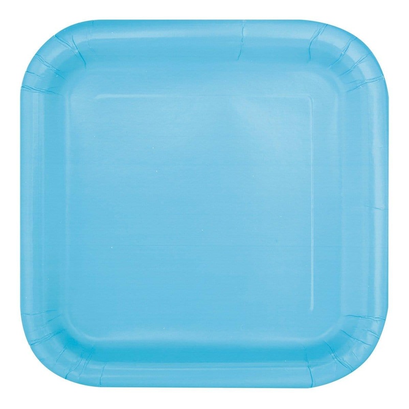 Square Plates - Caribbean Blue 7 in. 16/pkg