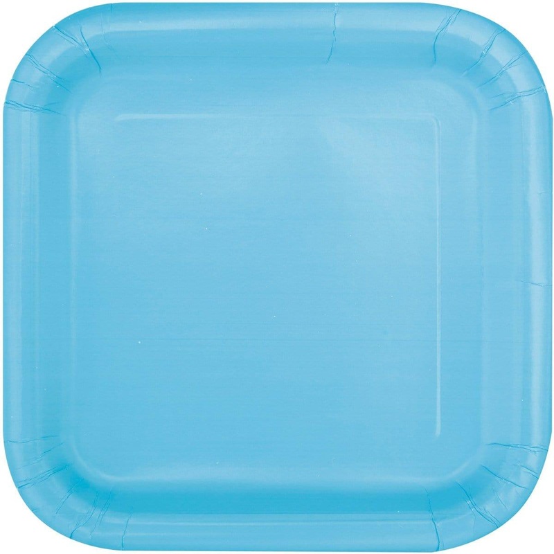 Square Plates - Caribbean Blue 9 in. 14/pkg