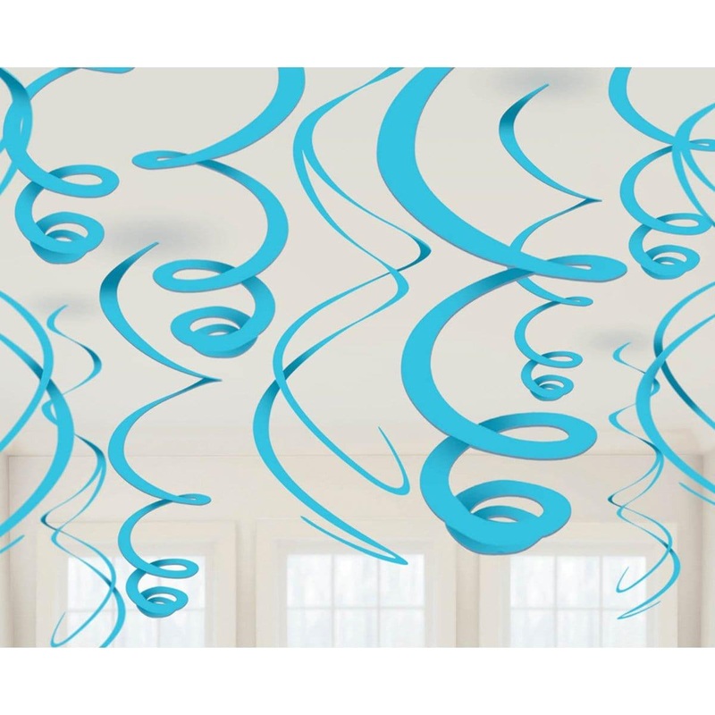 Swirl Decorations - Caribbean Blue 22 In. 12/pkg.