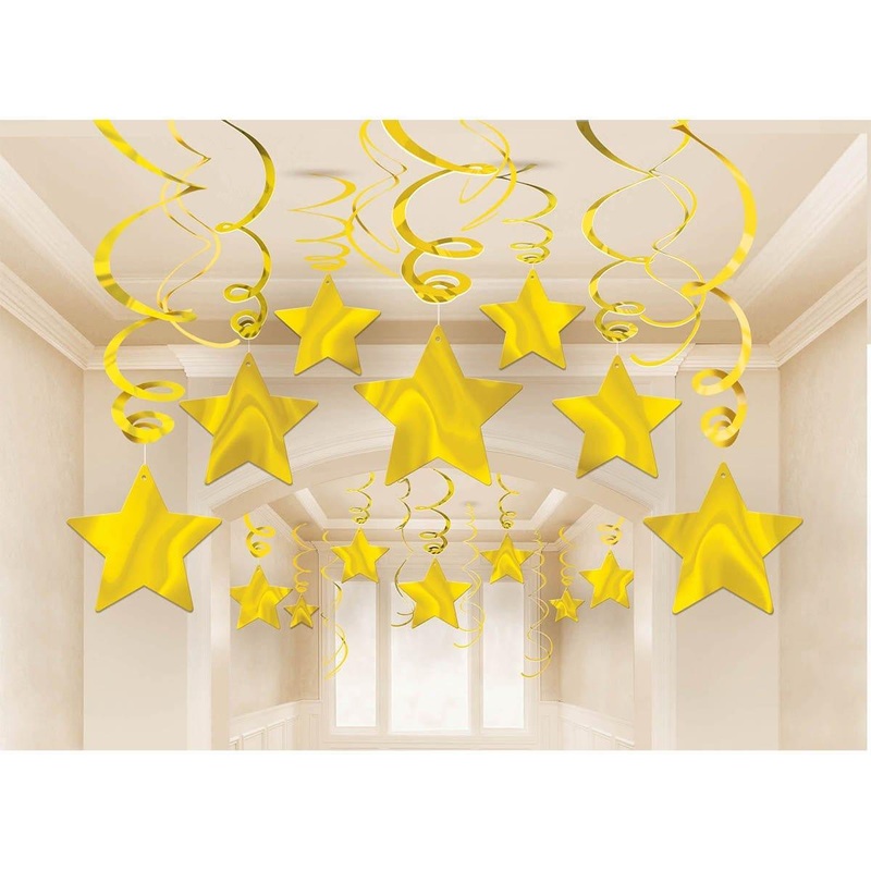 Swirl Party Pk Shtng Strs Gold