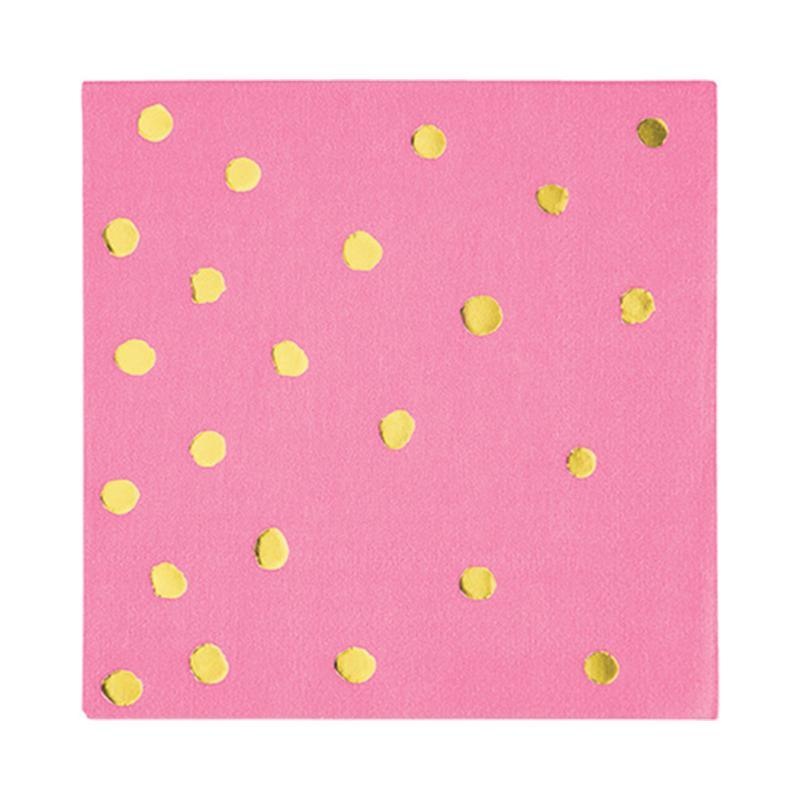 Candy Pink Beverage Napkins, 16 per Package