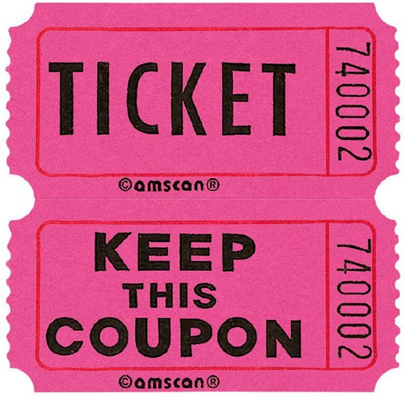 Double Ticket Roll- 2000/pkg.- Pink