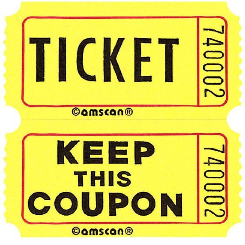 Double Ticket Roll- 2000/pkg.- Yellow