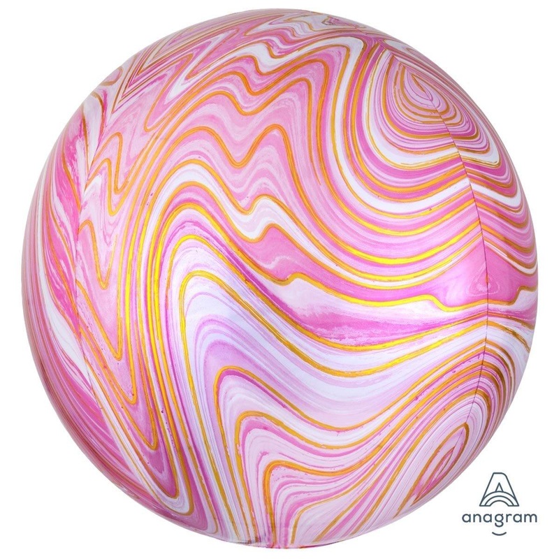 Pink Marble Orbz Balloon