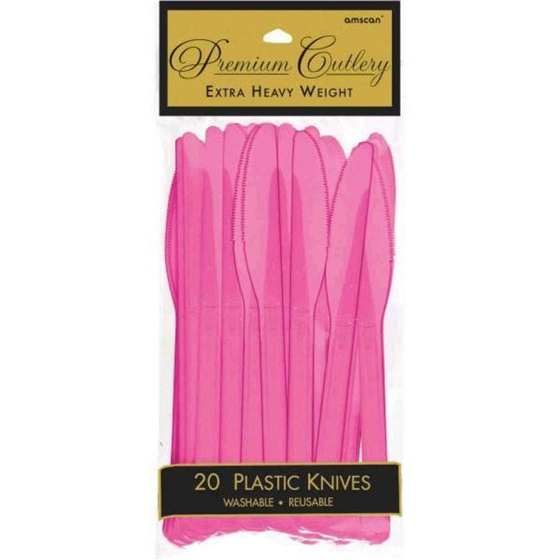 Plastic Knives - Bright Pink 20/pkg.