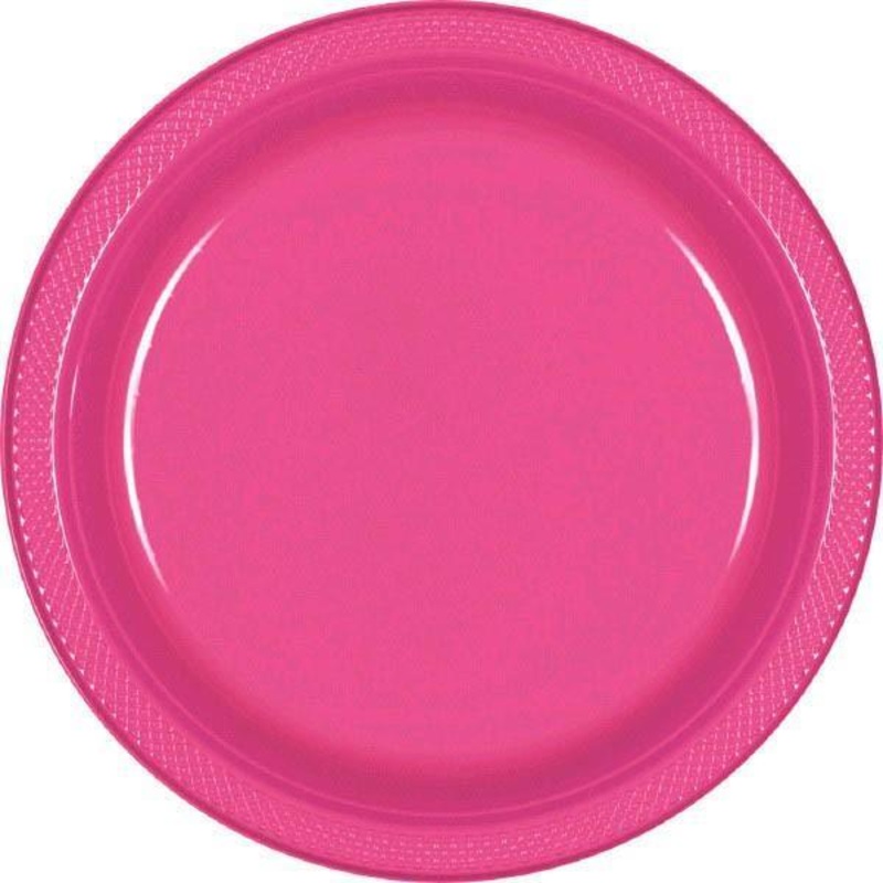 Plastic Plates 7 In. - Bright Pink 20/pkg.